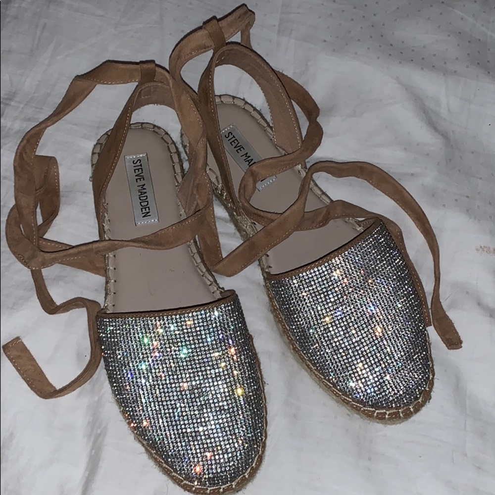 Steve Madden Rhinestone Espadrilles Sandals